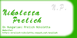 nikoletta prelich business card